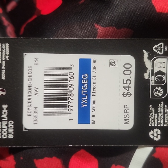 NWT Under Armour Fleece® Big Logo Red Camo Hoodie - Youth Boys - Various Sizes - Picture 2 of 6